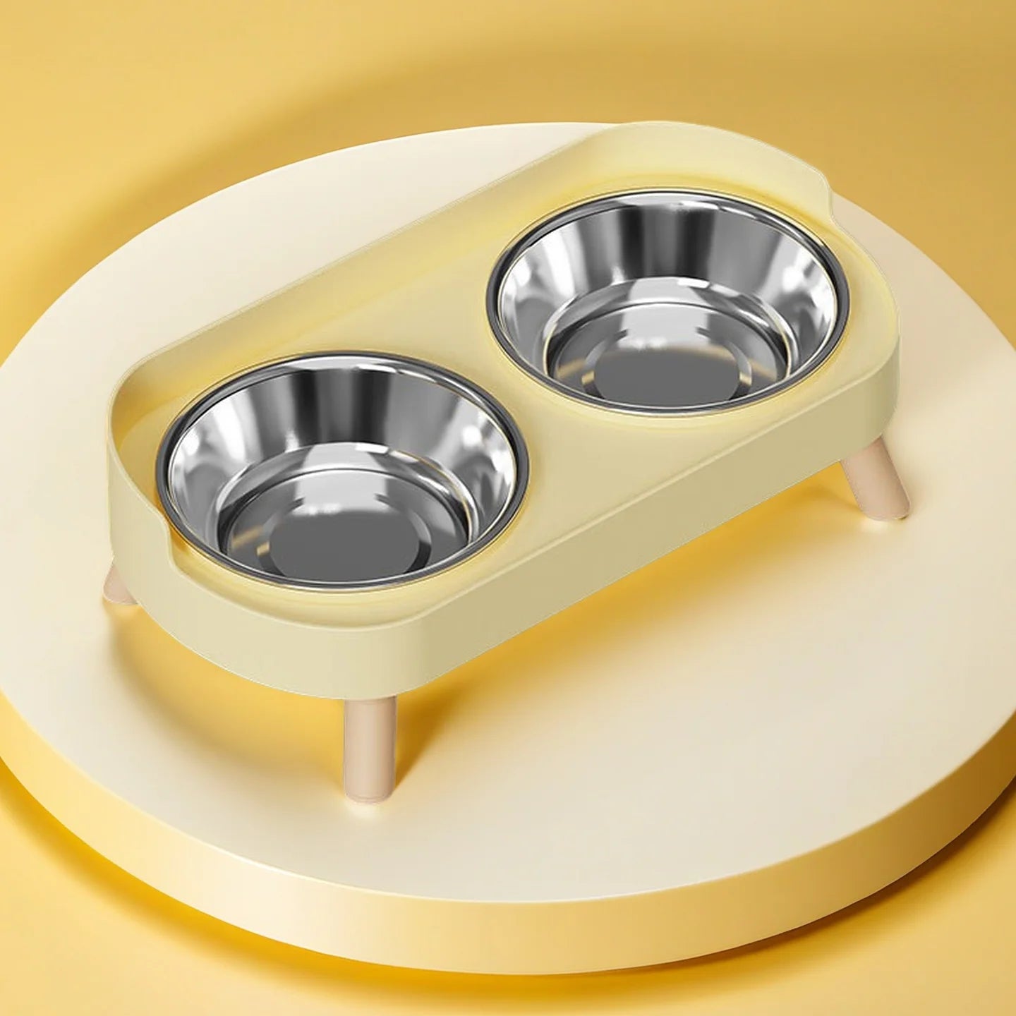 HOMEFISH Dopamine Multicoloured Tall Pet Feeder with Two Stainless Steel Bowls and Neck Support