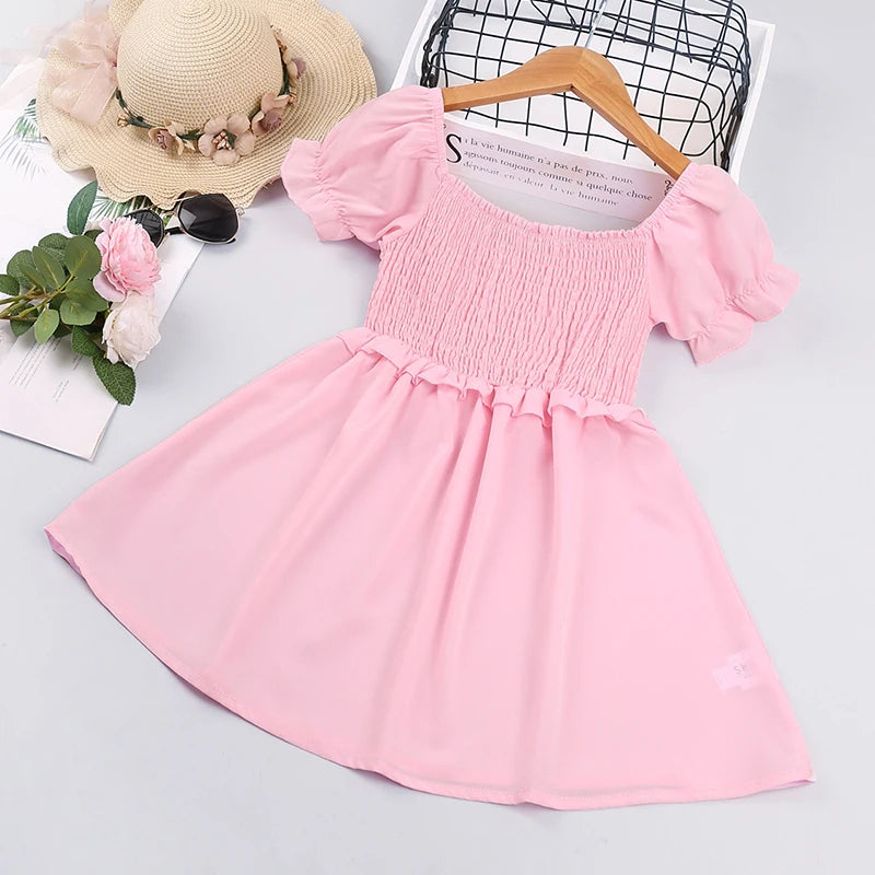 Pink Shirred Princess Summer Dress