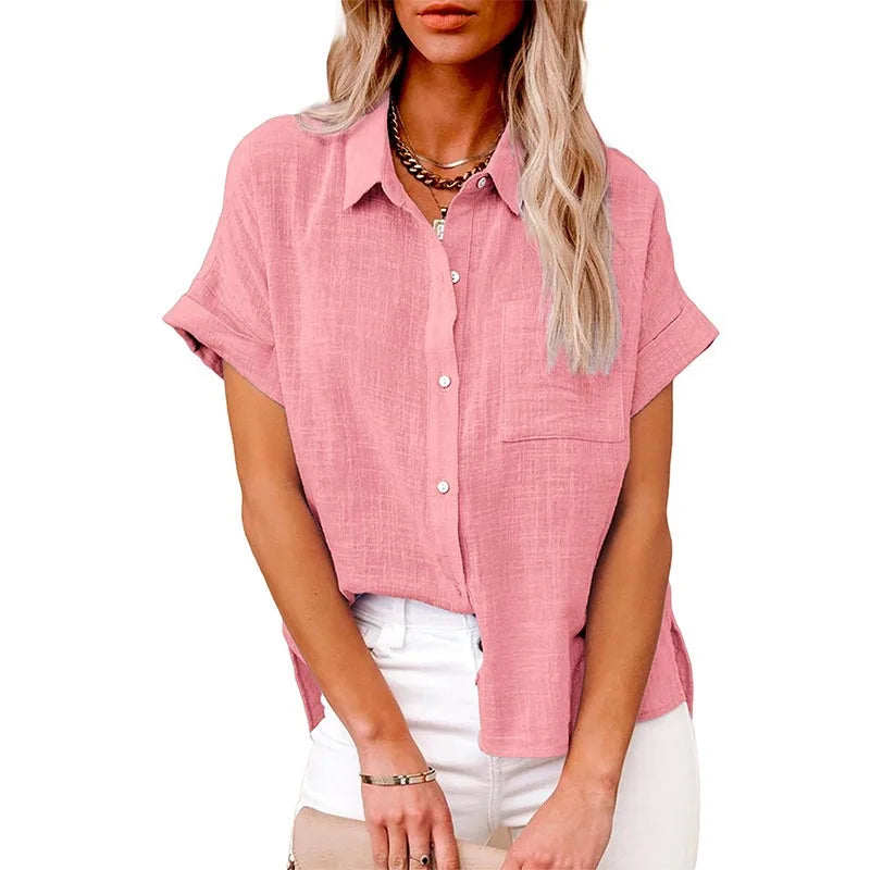 Summer Women Shirts Tops Cotton Linen T-shirt Women Top Camisas Mujer Casual T-Shirt Streetwear Loose Female T-Shirts New Shirt