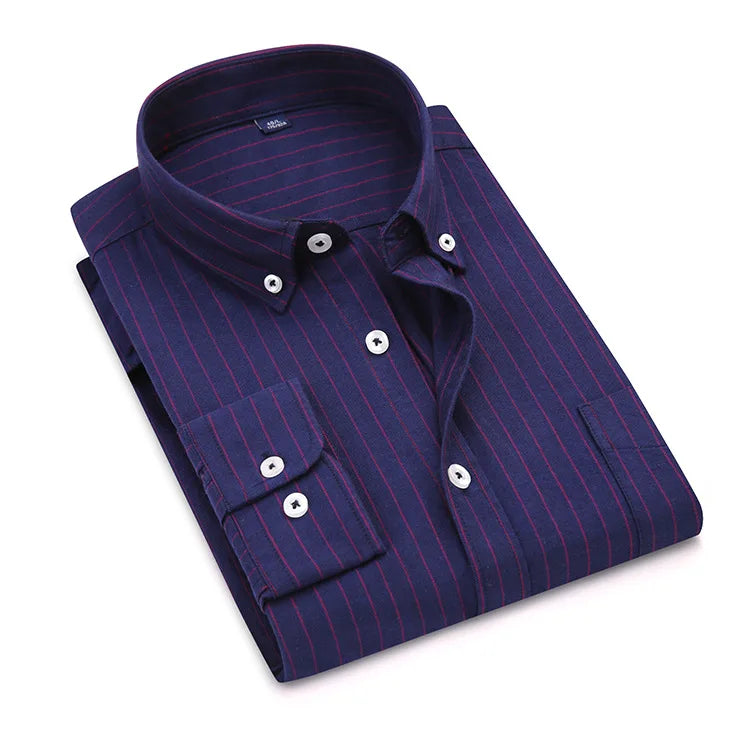 Vertical Striped Oxford Cotton Shirt