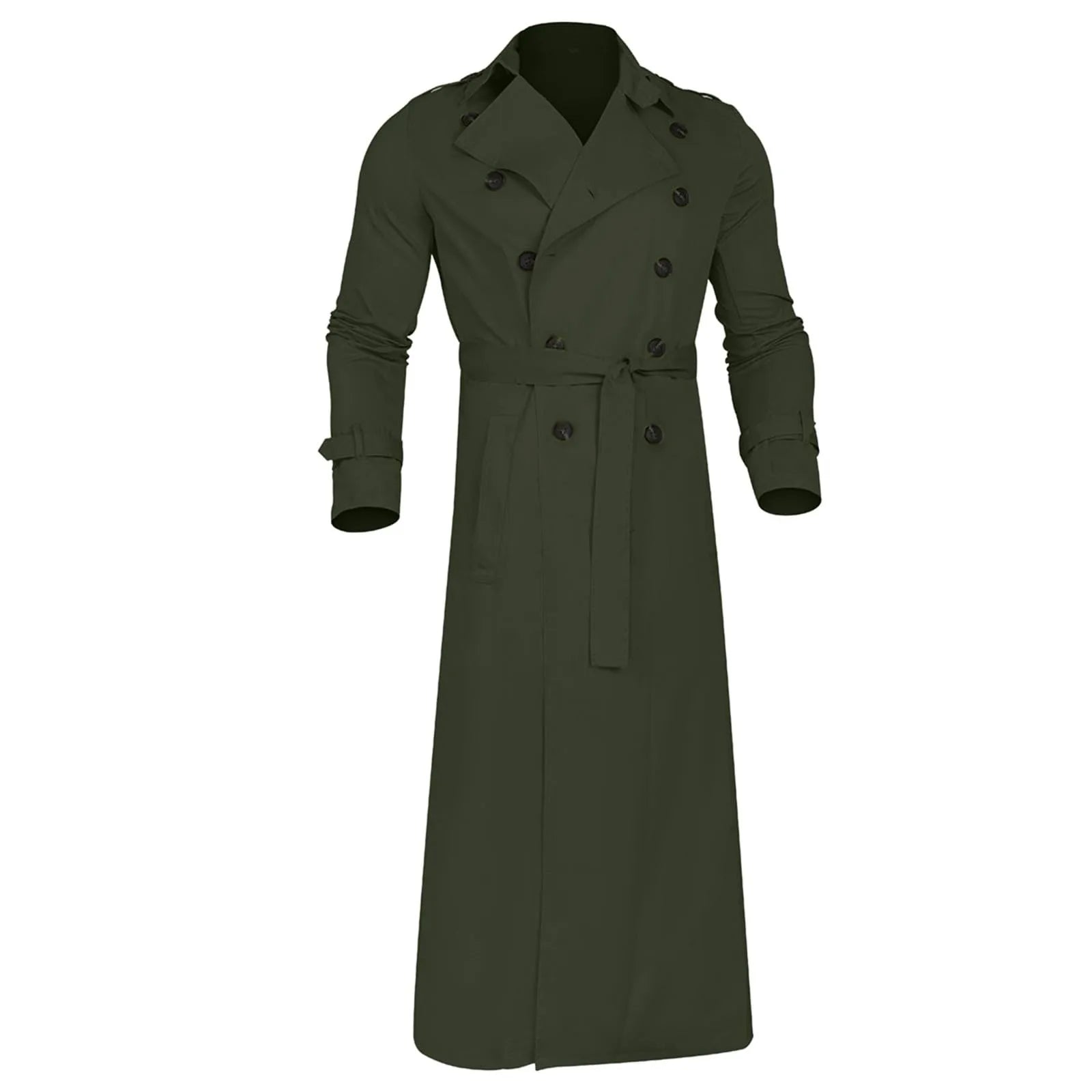 Men’s Luxury Full-Length Trench Coat – England Style Business Overcoat