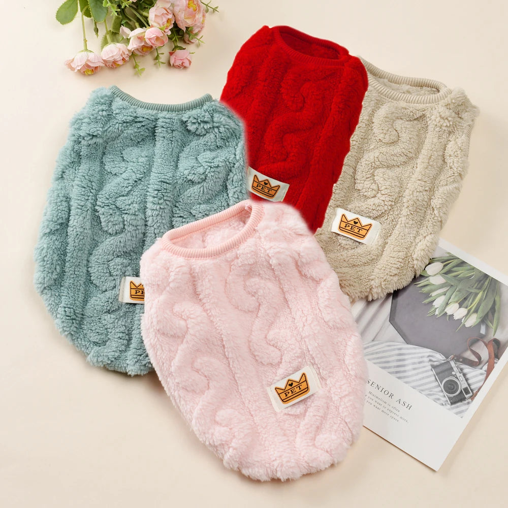 Soft Fleece Pet Vest Swater for Small Dogs Cats Autumn Winter Warm Puppy Clothes Pullover Chihuahua Rabbit Costume Pet Apparel