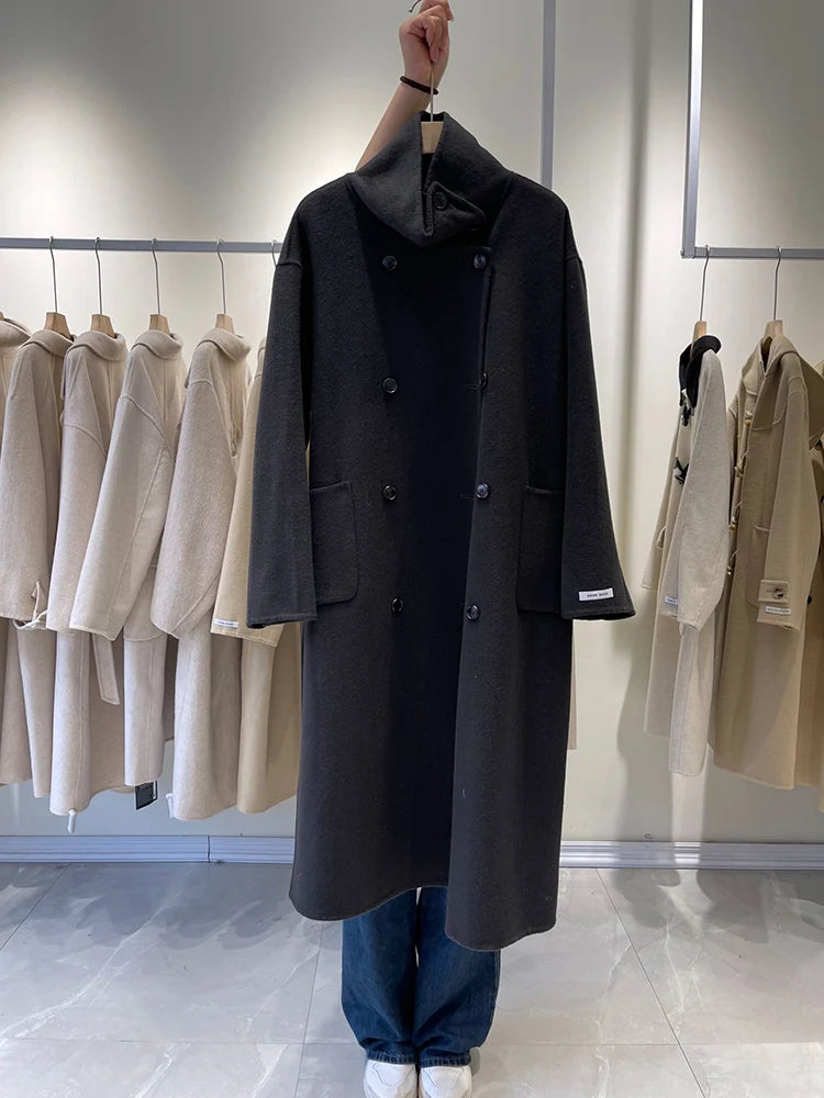Sweet Double-Breasted Wool Coat