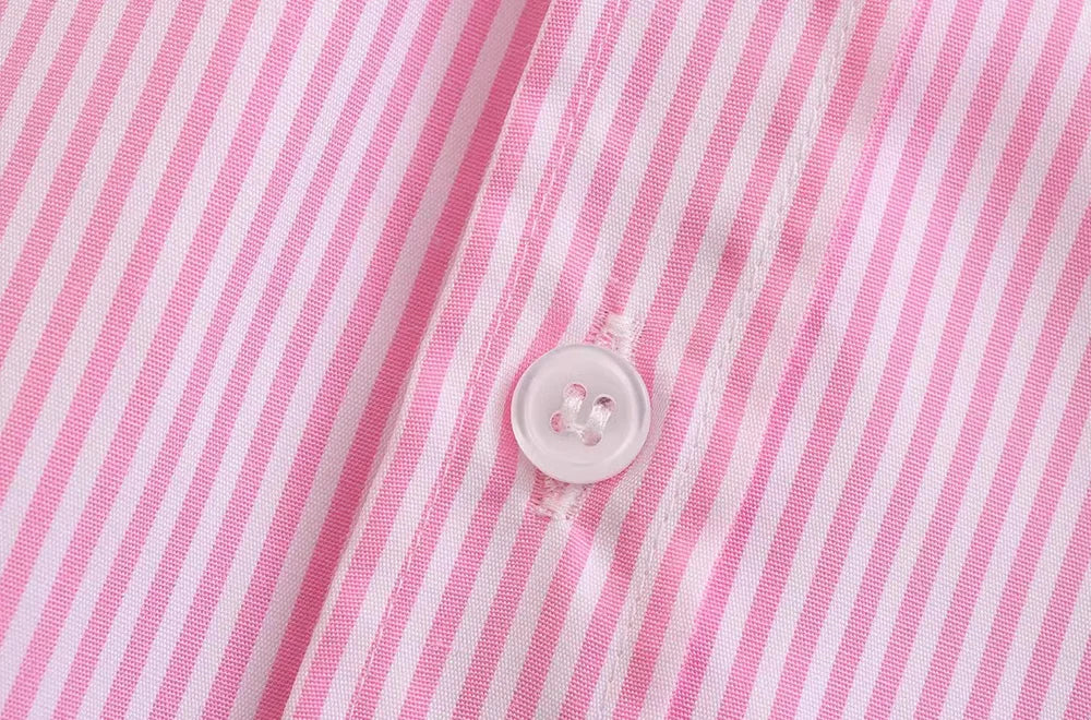 Striped Loose Casual Shirt Women