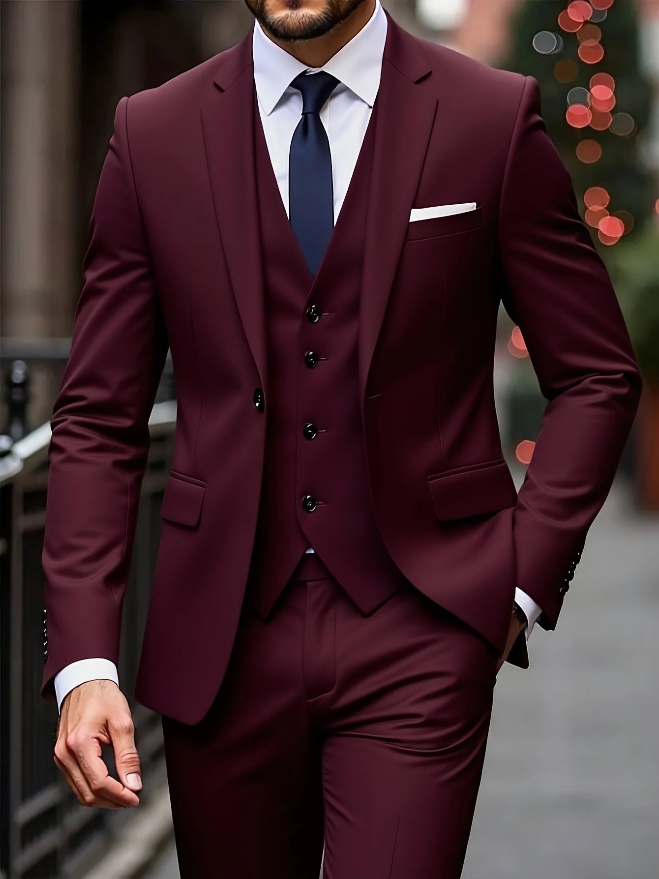 Modern Straight Fit Three Piece Suit
