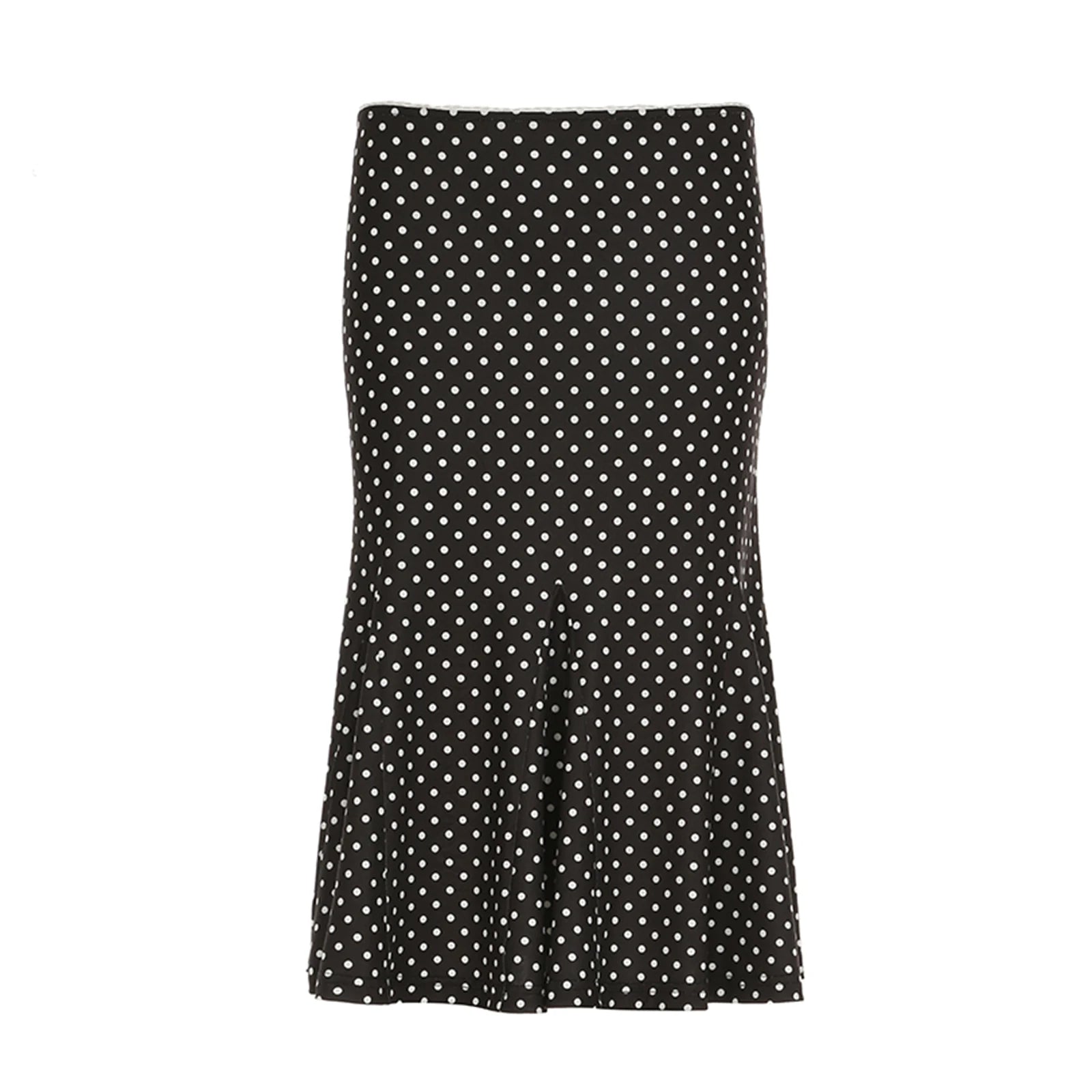 Dot Print Low Waist Skirts Spring Summer Vintage Casual Skirts Women Fashion Midi Skirts