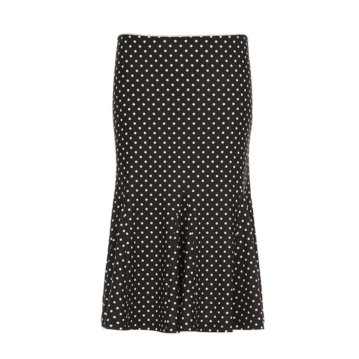 Dot Print Low Waist Skirts Spring Summer Vintage Casual Skirts Women Fashion Midi Skirts