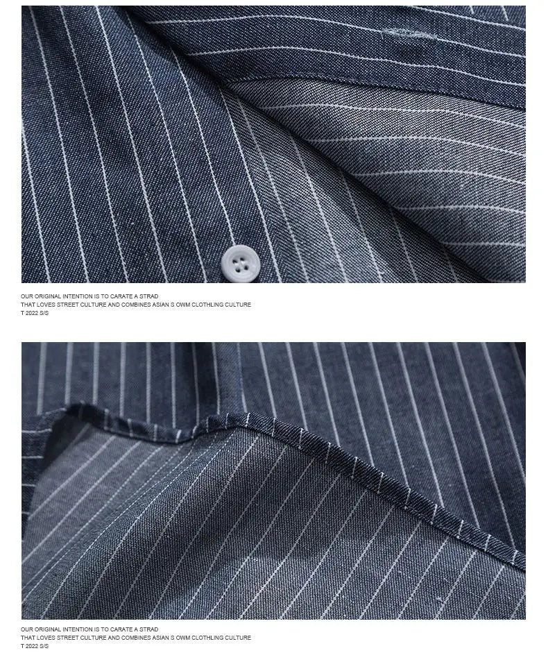 Retro Striped Workwear Shirt Women