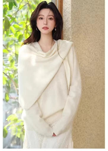 Elegant Wool Knit Skirt Set