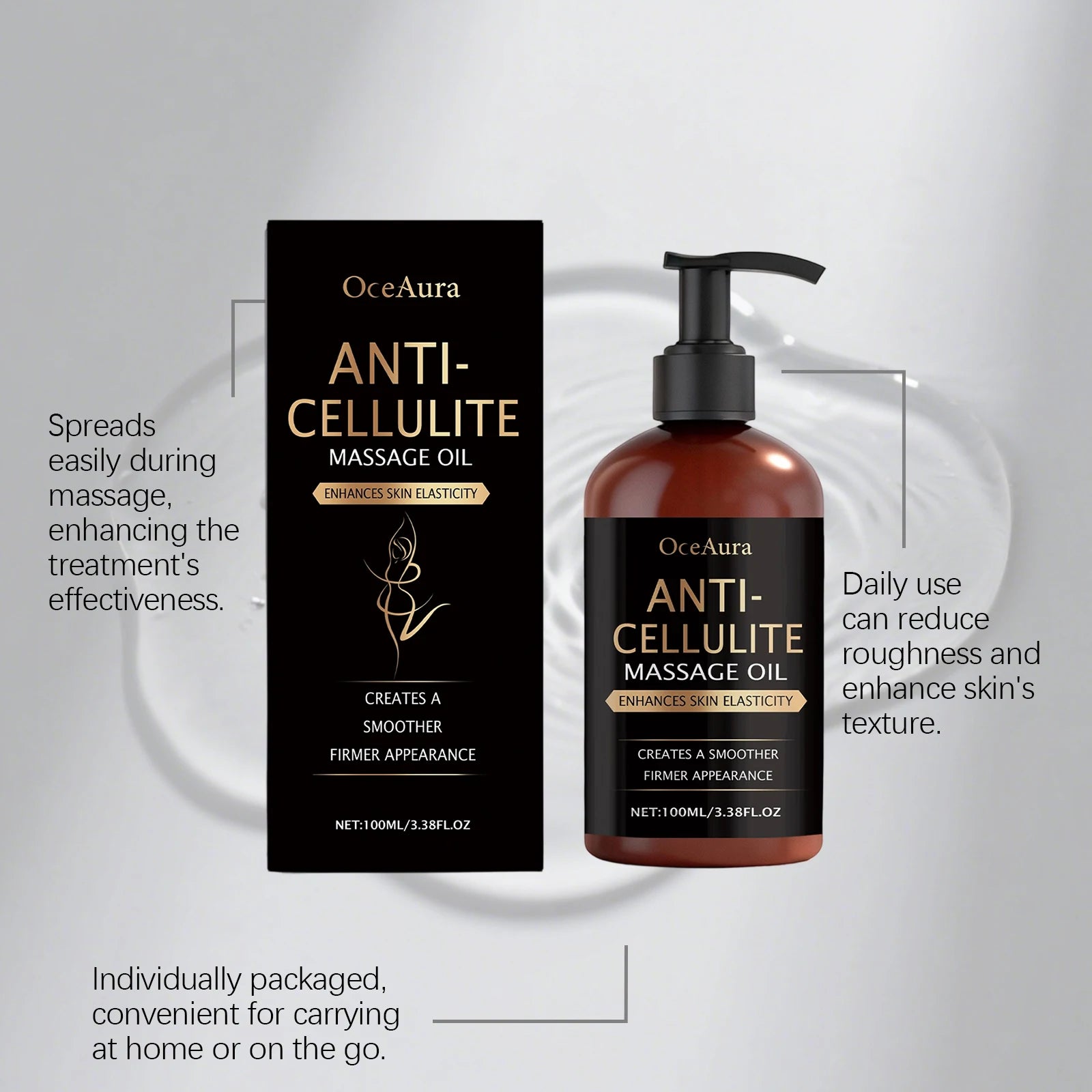 Body Nourishing Massage Oil, Moist and Refreshing, Non-Greasy, Moisturizes the Whole Body