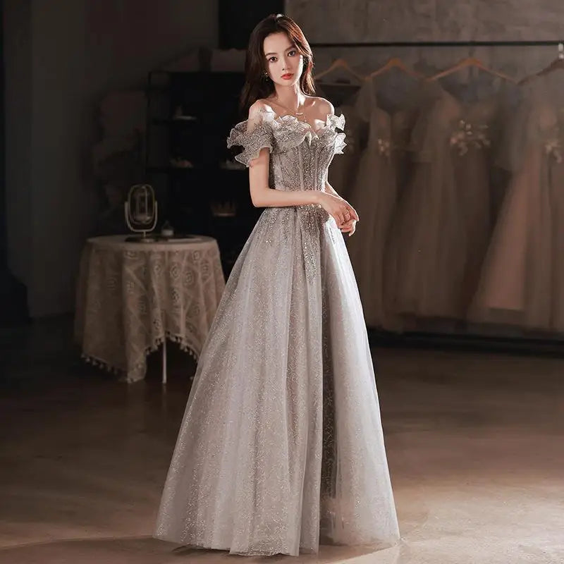 One Shoulder Fairy Style Evening Dress