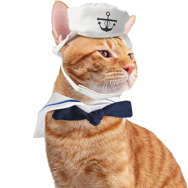 Funny Pet Cat Costumes Cat  Apparel Clothes For Halloween Christmas Cosplay Navy Sailor Costumes Jacket Cloak Dog Accessories