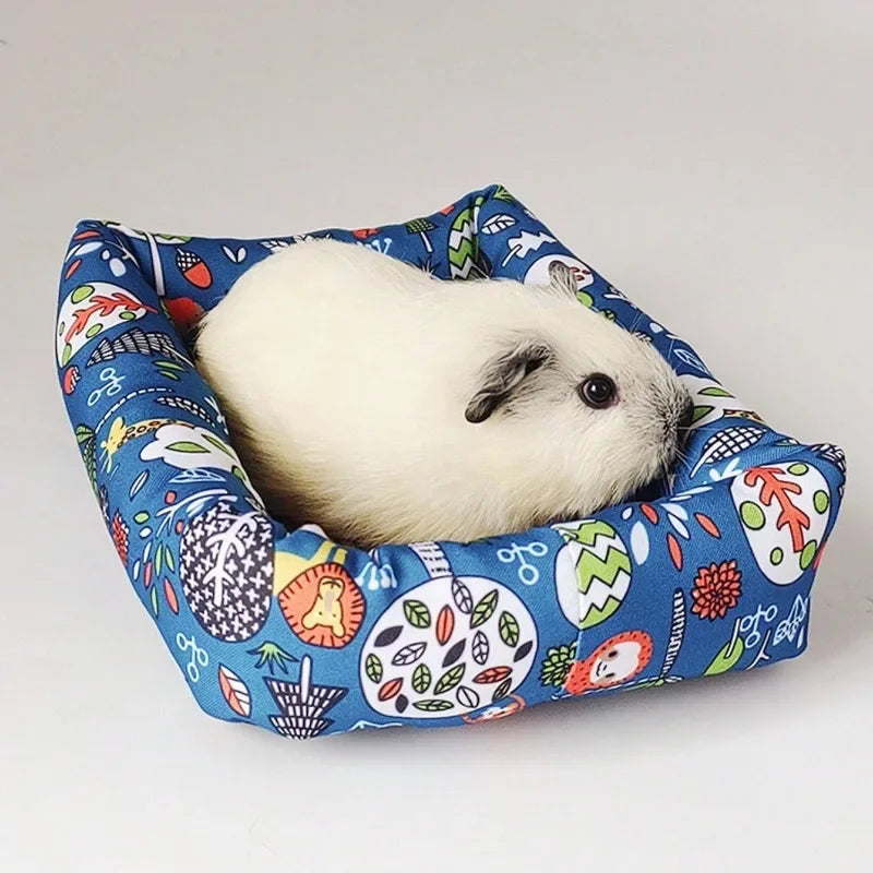 Pet Sleep Bed Rectangle Mat with Rattan Cooling Pad for Small Animals Dogs Cats Rabbit Guinea Pig Hamster Squirrel All Seasons