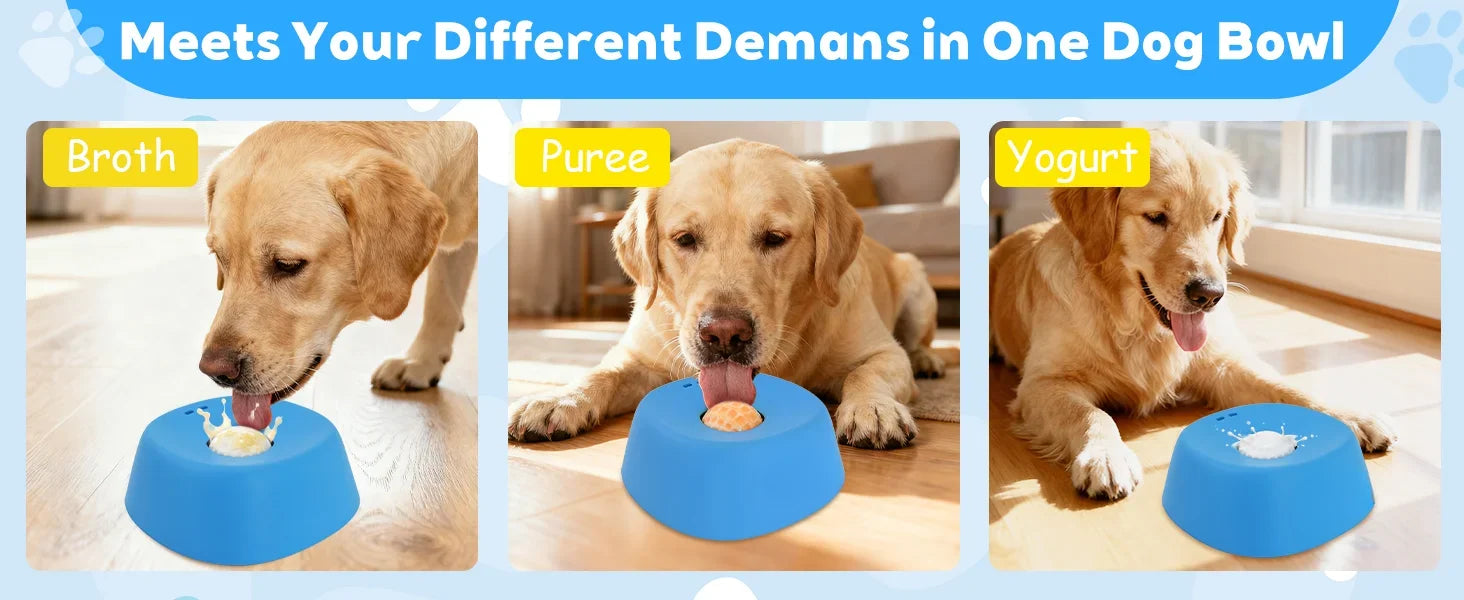 Liquid Slow Dog Bowls  Anti-slip Ball-shaped Bone Soup Dog Licking Bowl Licking Bowl for Healthy Eating Non-Slip and Anti-Chokin