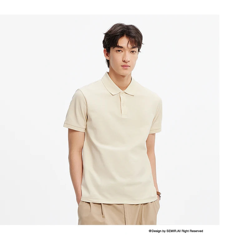Semir Polo Shirt Men Moisture Wicking Solid Color Short Sleeve T-Shirt 2025 Summer New Slim Fit Top for Active Wear