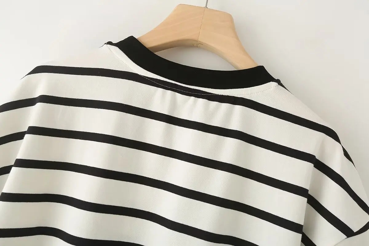 Striped Cotton Summer Tee Women