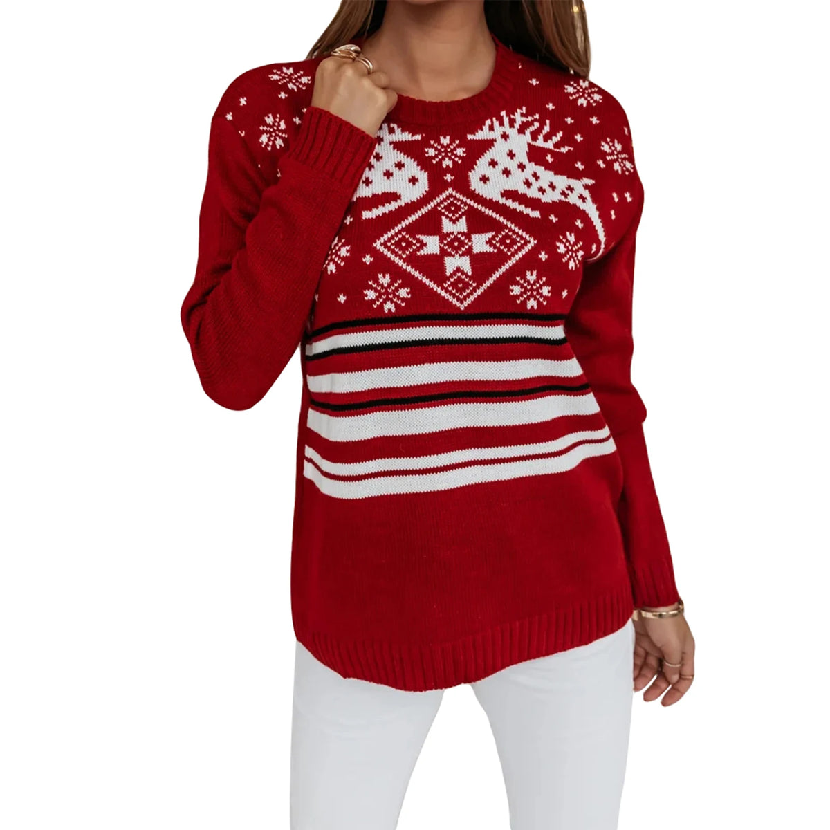 Snowflake Knit Christmas Pullover
