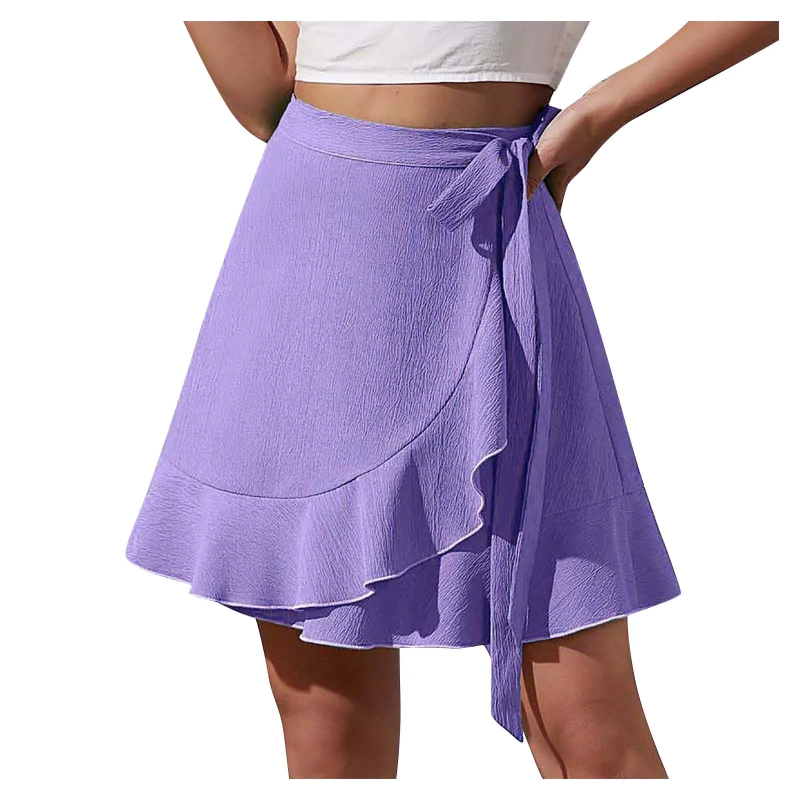 High Waist Chiffon Ruffle Skirt