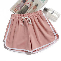 Women Yoga Shorts Summer Outer Wear Mid-Waist Casual Loose Straight Pants Lady Stylish Thin Breathable Wide Leg Gym Short Pants