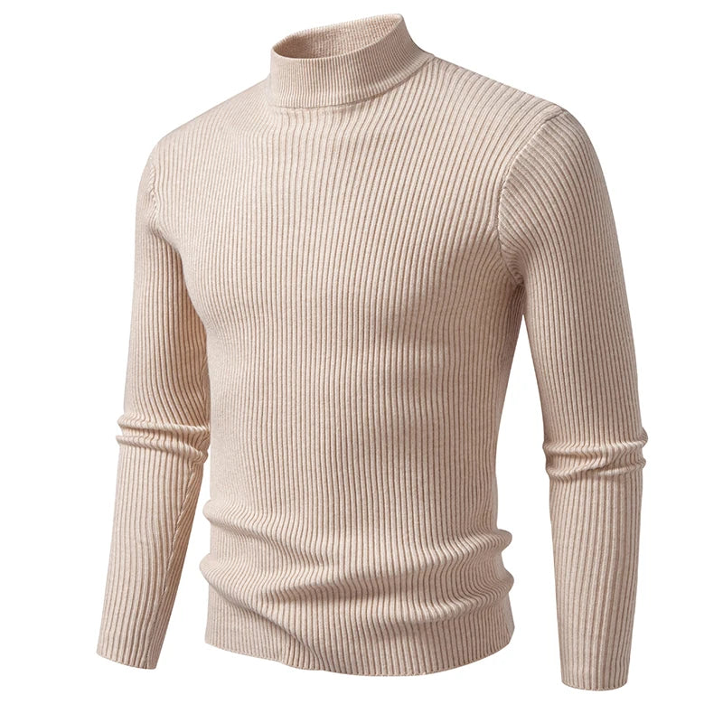 Striped Mock Neck Pullover