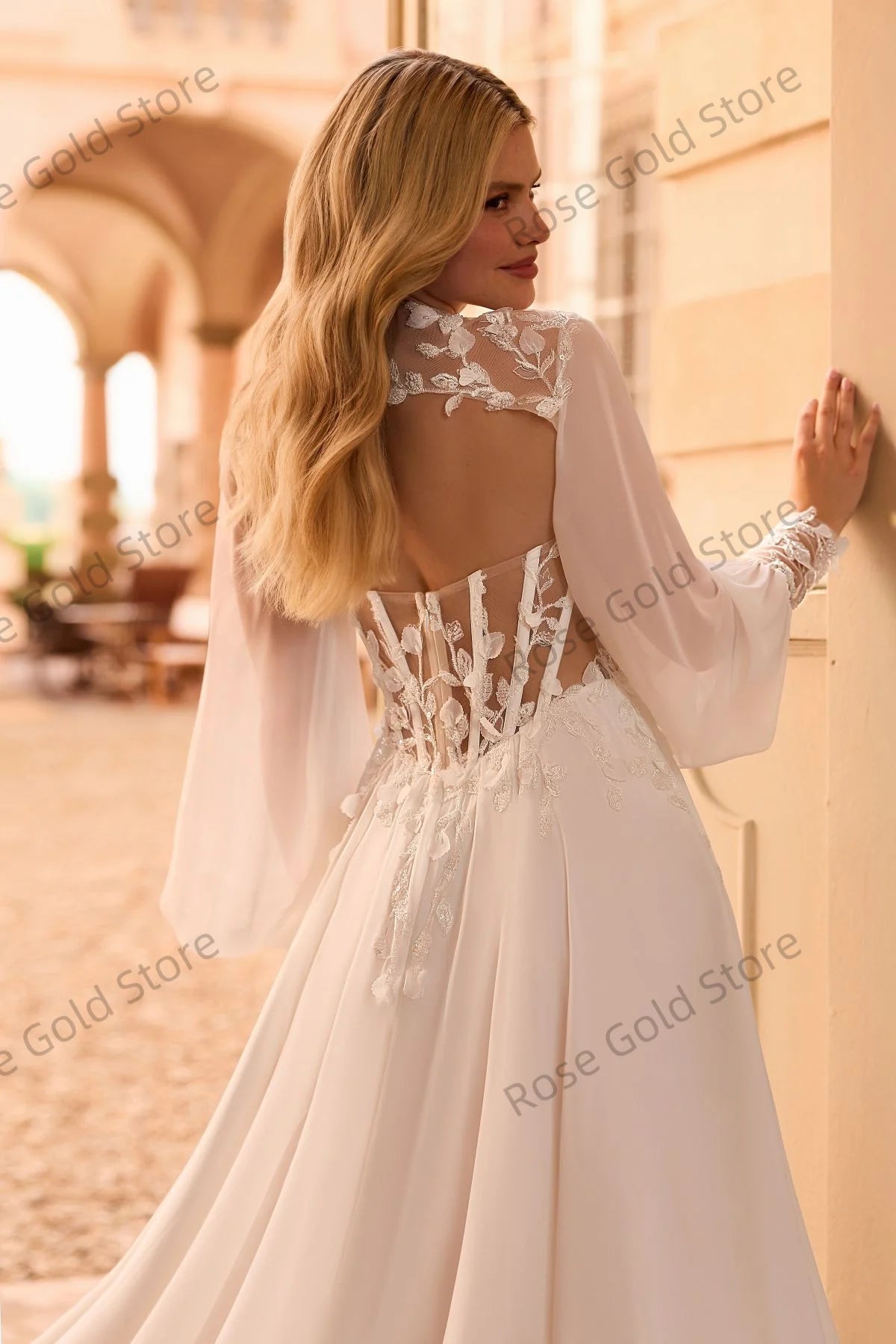 Elegant Boho Sweetheart Wedding Gown