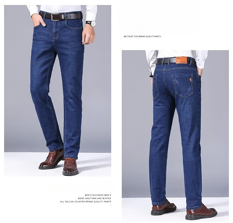 Classic Straight Stretch Denim Jeans