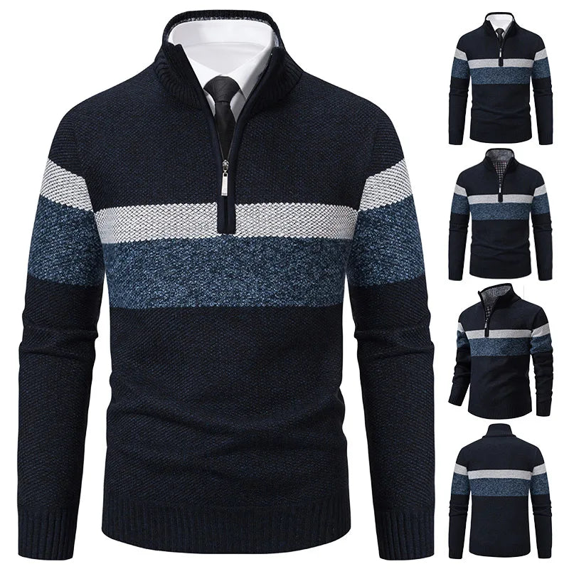 Zippered Fleece Turtleneck Sweater