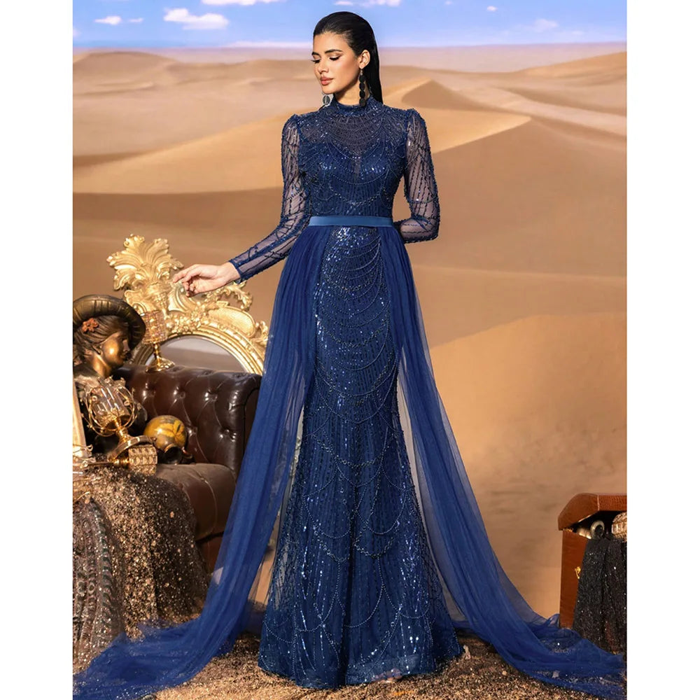 TITLE: Starlight Sequined Evening Gown Dress