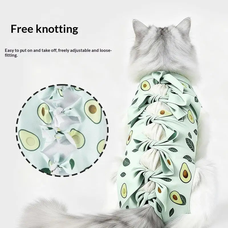 Pet Neutering Suit Cat Postoperative Recovery Clothes Anti-Licking Adjustable Wound Protective Clothing Pet Supplies
