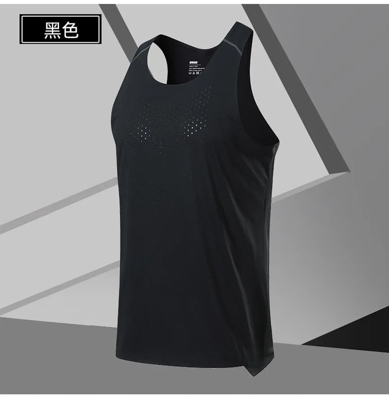 Men's Fitness Tank Top Summer Gym Clothing Bodybuilding Muscle Vest Sleeveless Shirt O Neck Breathable Quick Dry Workout Tops