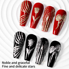 RSNAIL 5g No-Wipe Platinum Gel Nail Polish for Summer Reflective Sparkle Metallic Golden Silvery Drawing Liner Manicure Varnish