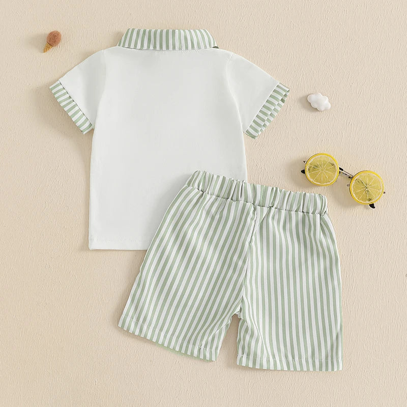 Striped Collar Summer Set