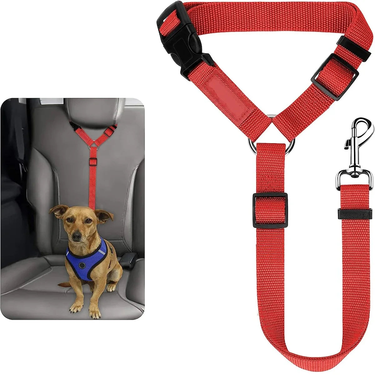 Pet Dog and Cat Seat Belt Car Headrest Restraint Adjustable Safety Rope Car Seat Belt Dog Pet Accessories Pet Supplies