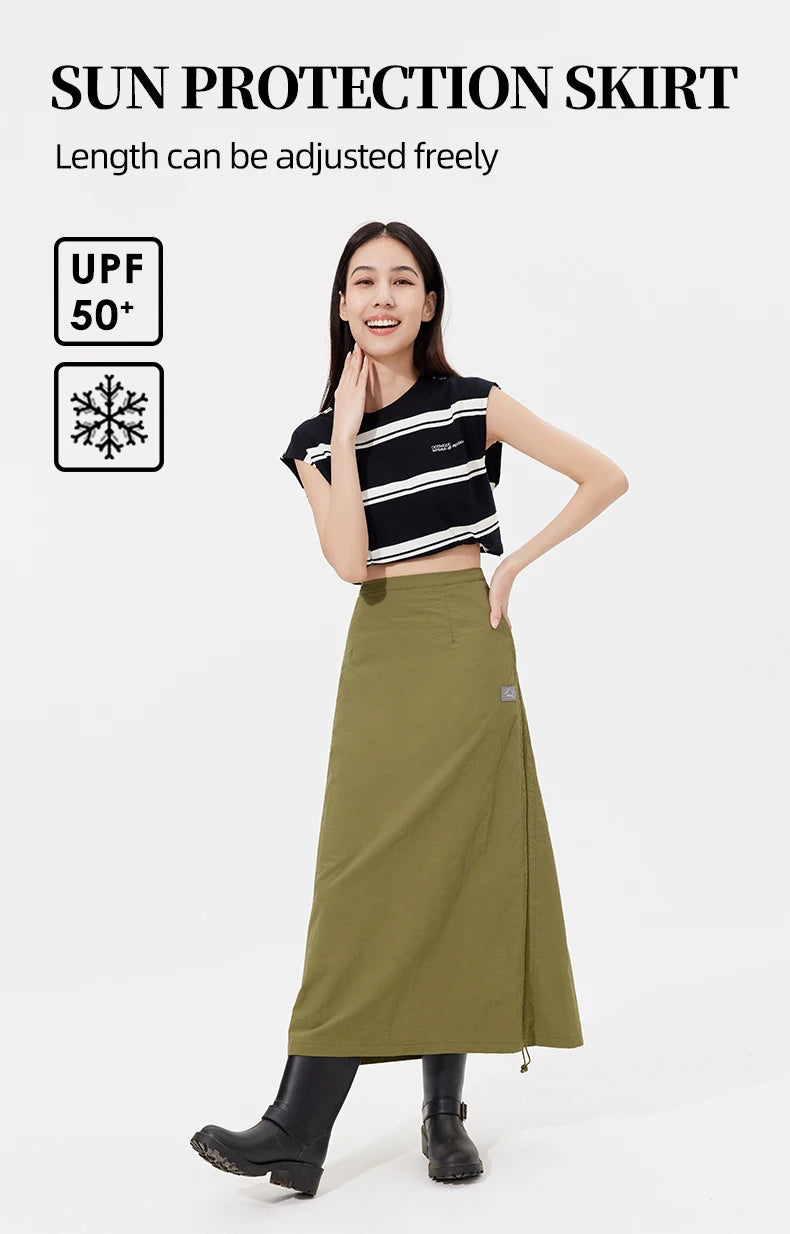 OhSunny Anti-UV Cargo Long Skirt with Adjustable Hem