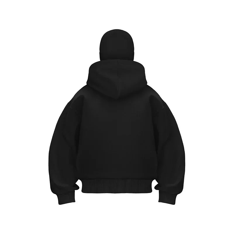 Unisex Hoodie Coat Warm Loose Balaclava Jacket Outdoor Sports Casual Jacket with Face Mask Street Wear