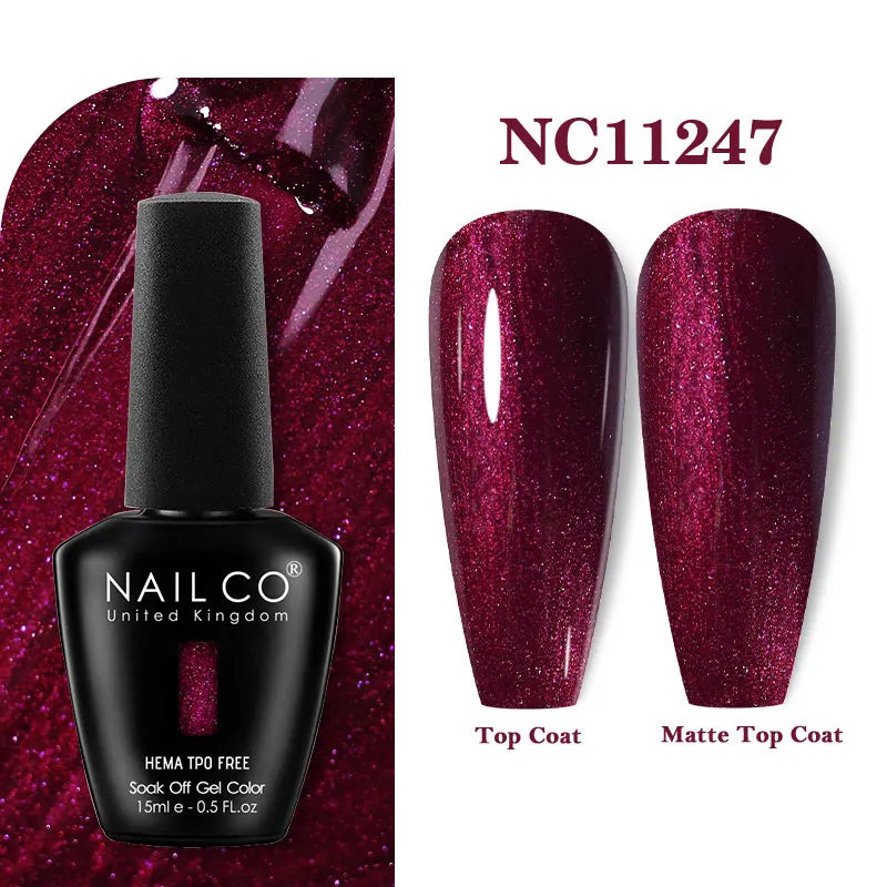 NAILCO 333 Colors Gel Nail Polish Semi Permanent Varnishes Nails Art Design Hybrid Soak Off Top Base Coat UV Gel Manicure 15ml