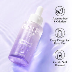 Nail Glue Remover 40ML for Press on Nails False Tips Non Acetone Gentle Nail Care Remover Supplies Solution Manicure Supply