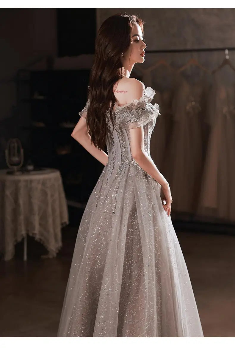 One Shoulder Fairy Style Evening Dress