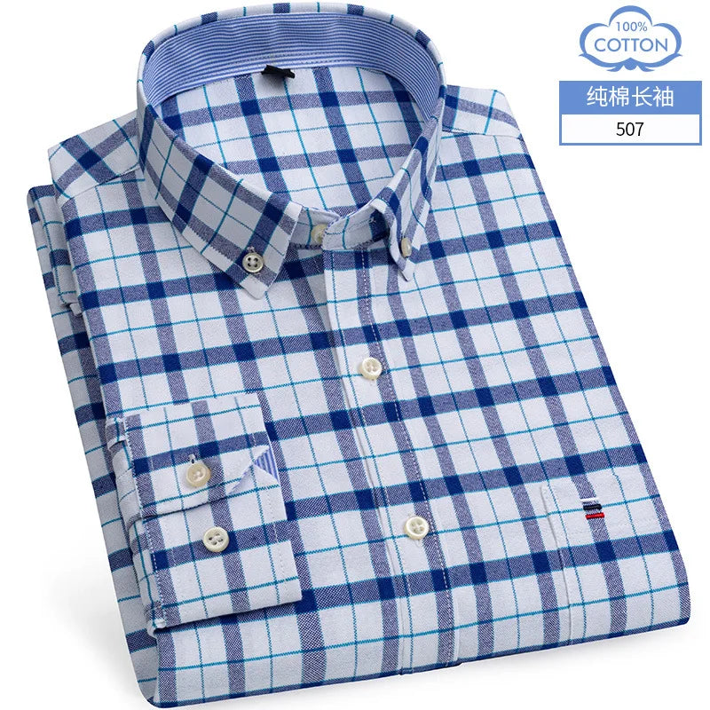 Oxford Striped Cotton Casual Shirt