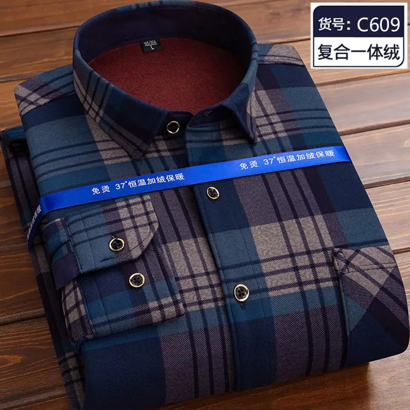 Fleece Plaid Thermal Shirt Jacket