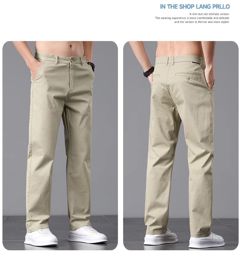 Stretch Cotton Straight Golf Trousers