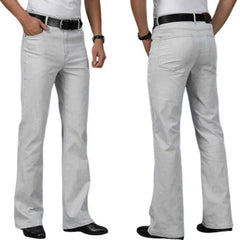 Men's Beige Loose Jeans Fashion Denim Pants For Men Casual Wide Leg Trousers Flared Jeans