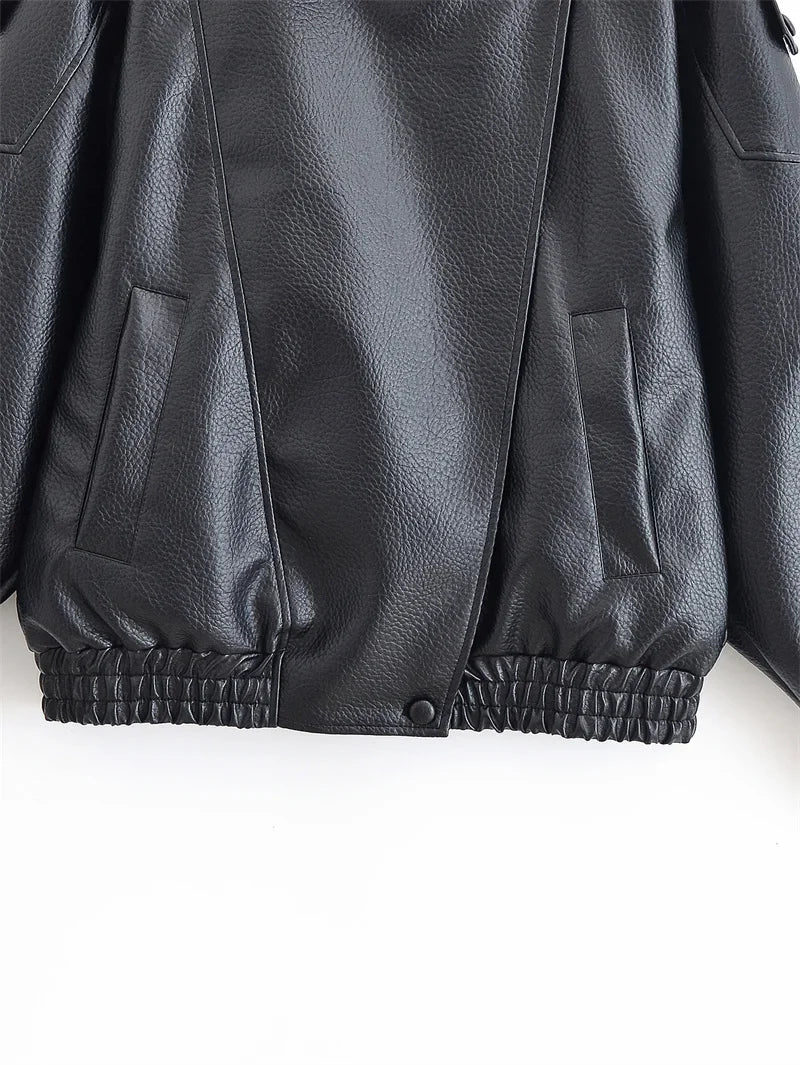 Black Faux Leather Moto Jacket