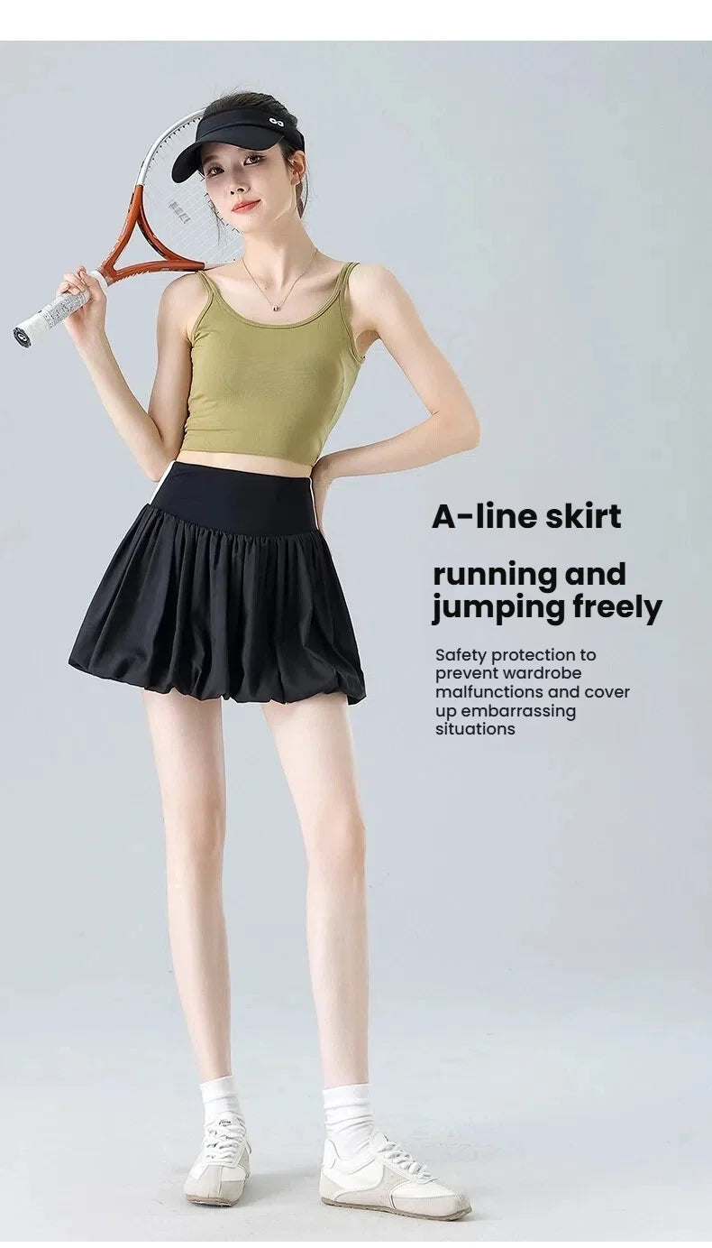 Women‘s Tennis Skirt Summer  High Waist Flared Golf Skirt with Built-in Shorts 2 in 1 Athletic Quick Dry Shorts Skirt Pickleball