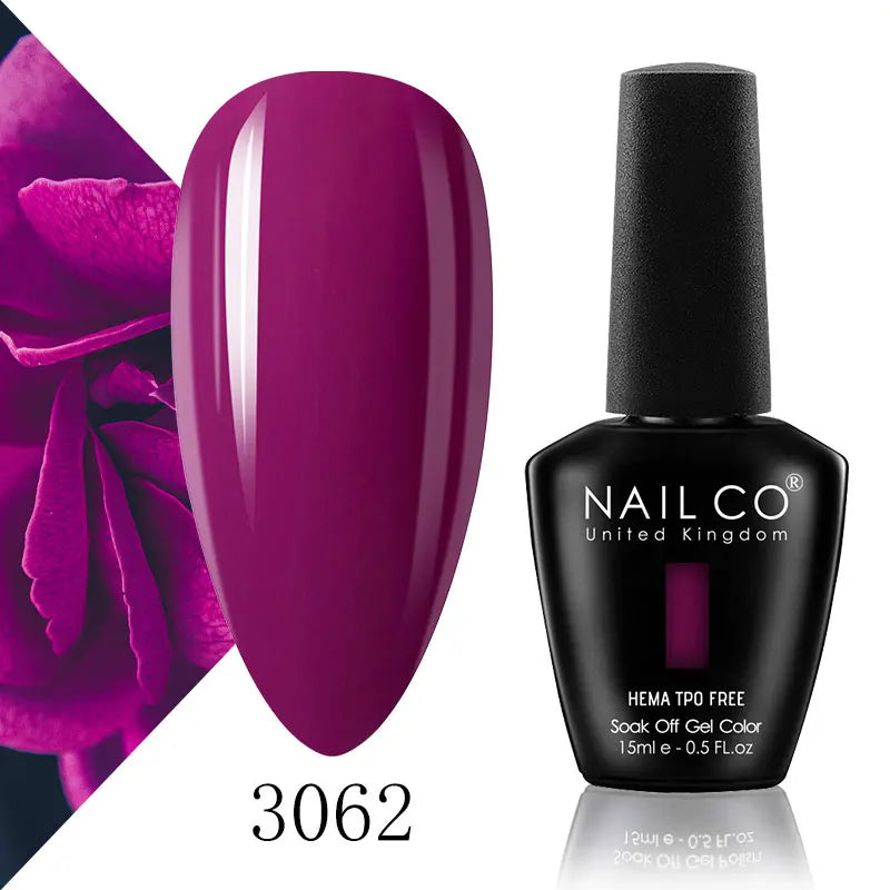 NAILCO 15ml Nail Gel Polish Semi Permanent UV Varnish Nails Art Gel Vernis Manicure TOP BASE Nails Products Supplies Equipment