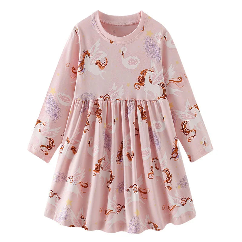 Floral Button Princess Girls Dress