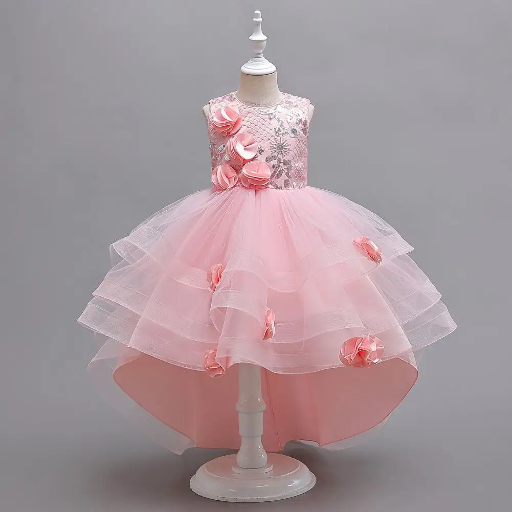 Trailing Princess Party Girls Dress