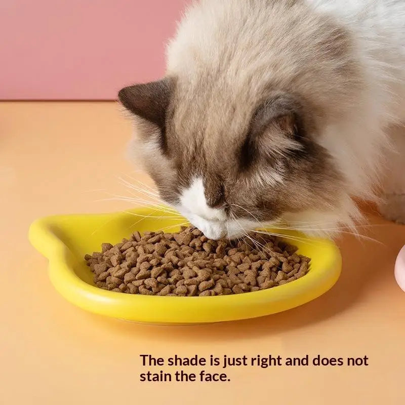 Pastel Cat Head Feeding Dish