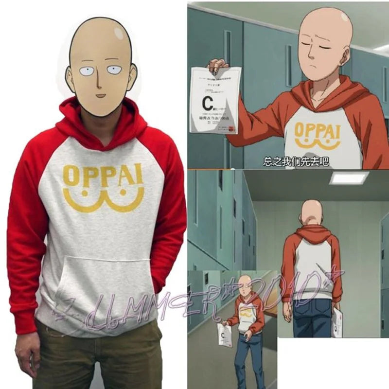 Coat Anime Saitama Oppai Hooded Hoodie Men Women Fleece Sweatshirt Fashion Harajuku Jacket Brand Clothes Cosplay Costume