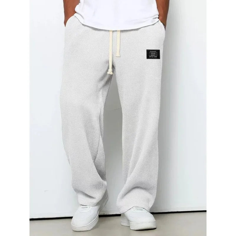 2024 New Running Mens Sweatpants Straight Fit Joggers for Sports and Streetwear Loose Oversized Drawstring Long Pants Men Pants